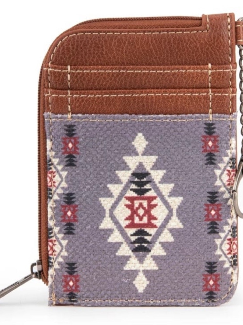 Wrangler Purple Brown Southwestern Zip Card Wallet